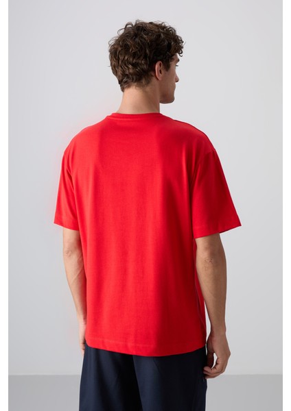 Fiesta Pamuklu Kalın Yumuşak Dokulu Oversize Fit Baskılı Erkek T-Shirt - 88333 indirimleri