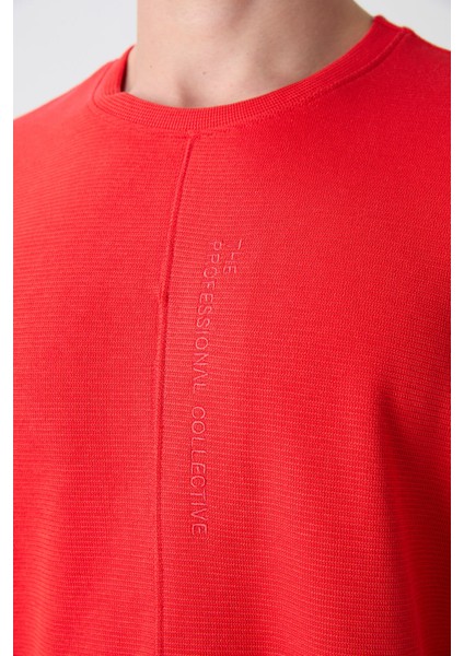 Fiesta Pamuklu Kalın Yüzeyi Dokulu Oversize Fit Basic Erkek T-Shirt - 88337 indirimleri