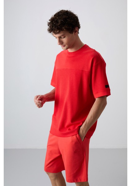Fiesta Pamuklu Kalın Yüzeyi Dokulu Oversize Fit Basic Erkek T-Shirt - 88340 fiyatları