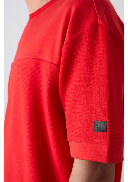 Fiesta Pamuklu Kalın Yüzeyi Dokulu Oversize Fit Basic Erkek T-Shirt - 88340 modelleri