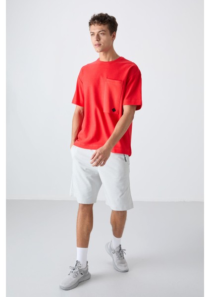 Fiesta Pamuklu Kalın Yüzeyi Dokulu Oversize Fit Basic Erkek T-Shirt - 88341 fiyatları