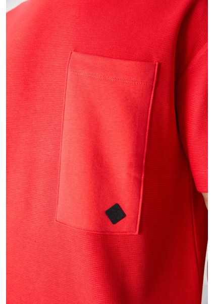 Fiesta Pamuklu Kalın Yüzeyi Dokulu Oversize Fit Basic Erkek T-Shirt - 88341 modelleri