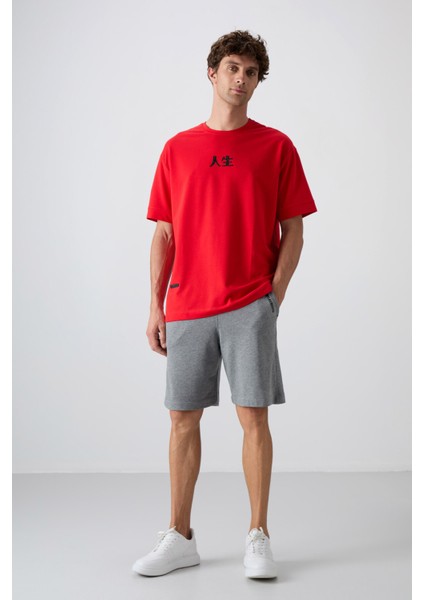 Fiesta Pamuklu Kalın Yumuşak Dokulu Oversize Fit Baskılı Erkek T-Shirt - 88342 fiyatları