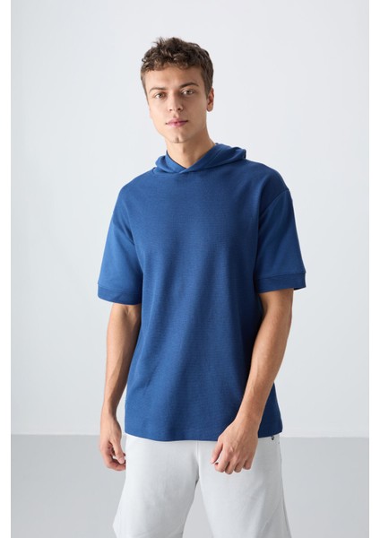 Parlament Pamuklu Kalın Yüzeyi Dokulu Oversize Fit Basic Erkek T-Shirt - 88335