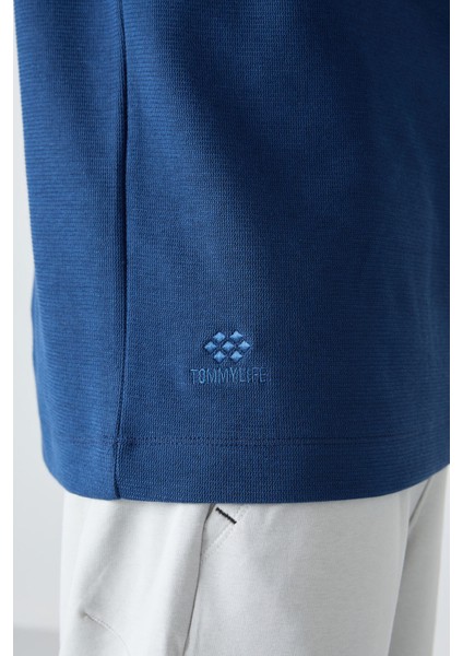 Parlament Pamuklu Kalın Yüzeyi Dokulu Oversize Fit Basic Erkek T-Shirt - 88335 modelleri