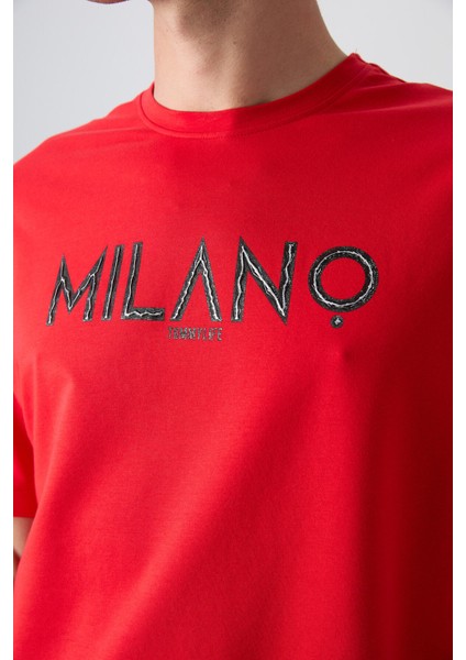 Fiesta Pamuklu Kalın Yumuşak Dokulu Oversize Fit Baskılı Erkek T-Shirt - 88345 fiyatları