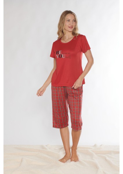 Kısa Kollu Kapri Takım Yazlık Viskon Kumaş Rahat ve Hafif Viskon Dowry 07-11 fırsatları