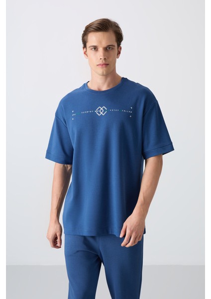 Parlament Pamuklu Kalın Yumuşak Dokulu Oversize Fit Baskılı Erkek T-Shirt - 88323