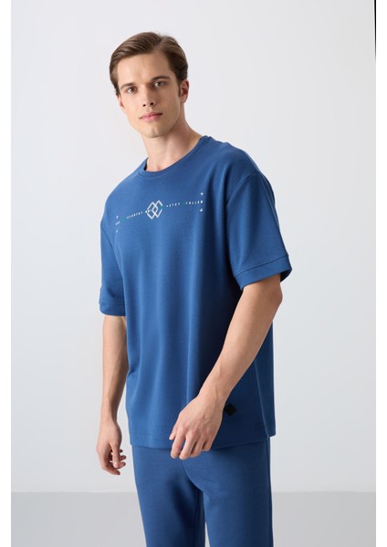 Parlament Pamuklu Kalın Yumuşak Dokulu Oversize Fit Baskılı Erkek T-Shirt - 88323 fırsatları