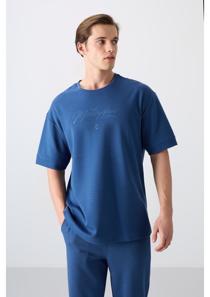 Parlament Pamuklu Kalın Yumuşak Dokulu Oversize Fit Baskılı Erkek T-Shirt - 88320