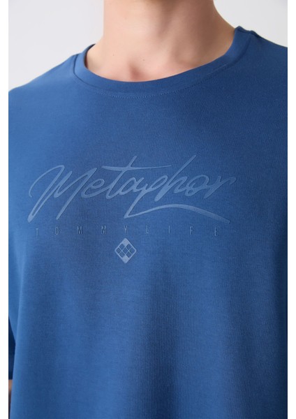 Parlament Pamuklu Kalın Yumuşak Dokulu Oversize Fit Baskılı Erkek T-Shirt - 88320 modelleri