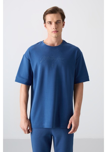 Parlament Pamuklu Kalın Yumuşak Dokulu Oversize Fit Baskılı Erkek T-Shirt - 88320 fırsatları