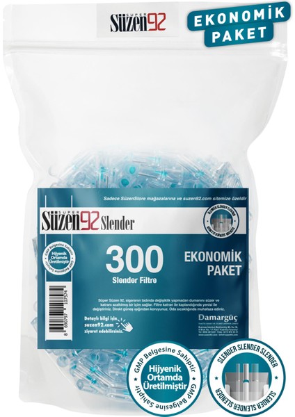 Sigara Ağızlığı Filtresi Slender 300'lü Ekonomik Paket