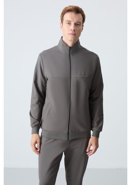 Koyu Gri Pamuklu Kalın Yumuşak Dokulu Comfort Fit Basic Erkek Eşofman Takım - 85260 fiyatları