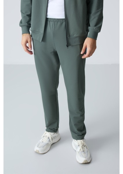 Haki Pamuklu Kalın Yumuşak Dokulu Comfort Fit Basic Erkek Eşofman Takım - 85260 fiyatları