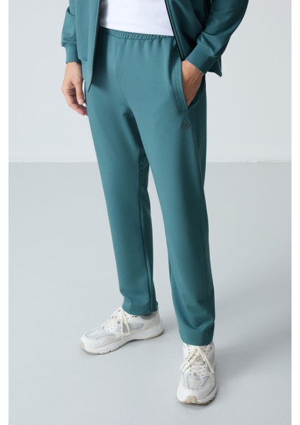 Orman Yeşili Pamuklu Kalın Yumuşak Dokulu Comfort Fit Basic Erkek Eşofman Takım - 85260 modelleri