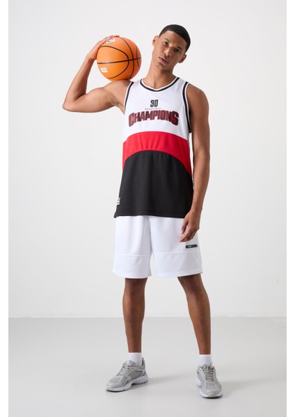 Lacivert Polyester Nefes Alan Dokulu Ince Esnek Standart Fit Erkek Basketbol Atlet - 88395 indirimleri