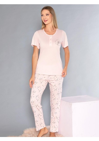 Kısa Kollu Patlı Pijama Takım - Yazlık Çiçek Desenli Yumuşak Milan Kumaş - M, L, Xl, Xxl Poppy 58-01 fiyatları