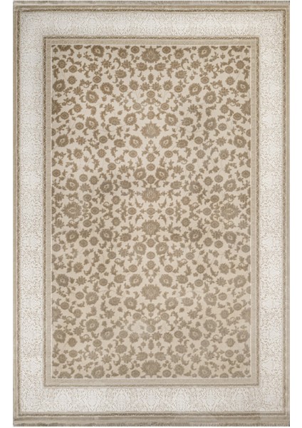 Bulandshahr Çerçeveli Bej Akrilik Dikdörtgen Modern Desenli Akrilik Hav Vermeyen Leke Tutmayan Kolay Temizlenen Yumuşak Makine Salon Yolluk Mutfak Halı