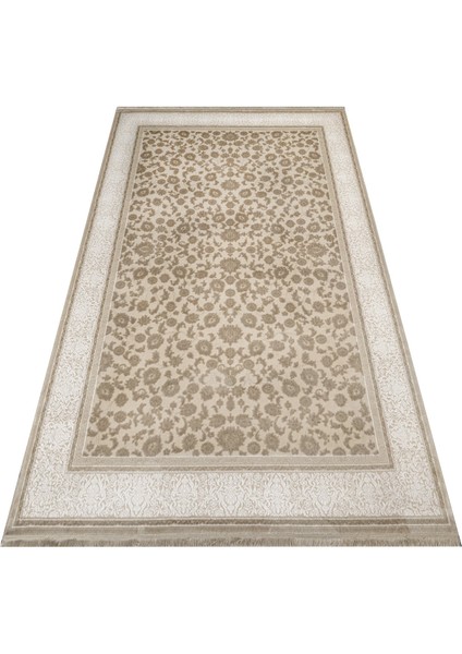 Bulandshahr Çerçeveli Bej Akrilik Dikdörtgen Modern Desenli Akrilik Hav Vermeyen Leke Tutmayan Kolay Temizlenen Yumuşak Makine Salon Yolluk Mutfak Halı fırsatları