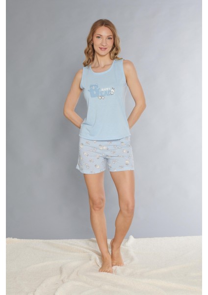 Askılı Şort Takım - Sevimli Desenli Yazlık Viskon Pijama Dowry 06-67 fırsatları