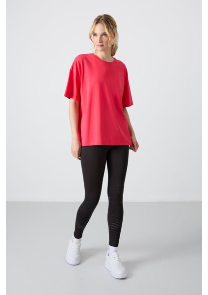 Rose Penye Modal Yumuşak Tuşeli Oversize Fit Basic Kadın T-Shirt- 97285 modelleri