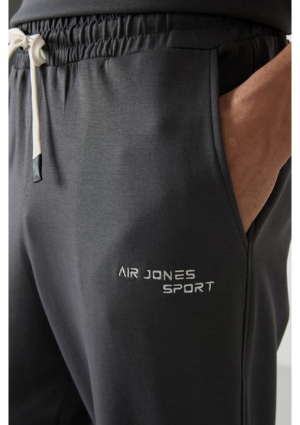 Haki Pamuklu Kalın Yumuşak Dokulu Oversize Fit Nakışlı Erkek Eşofman Takım - 85252 indirimleri