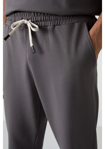 Koyu Gri Pamuklu Kalın Yumuşak Dokulu Oversize Fit Basic Erkek Eşofman Takım - 85251 fırsatları