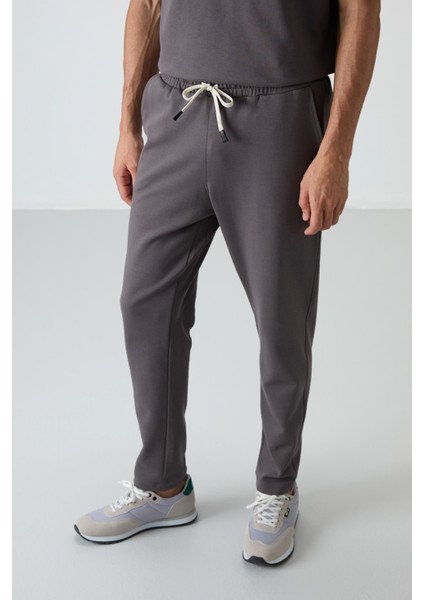 Koyu Gri Pamuklu Kalın Yumuşak Dokulu Oversize Fit Basic Erkek Eşofman Takım - 85251 indirimleri