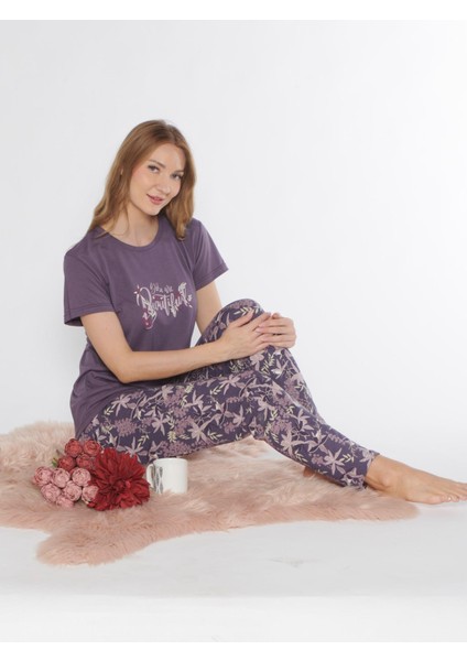 Kısa Kol Viskon Pijama Takımı Yazlık Viskon Dowry 08-129 modelleri