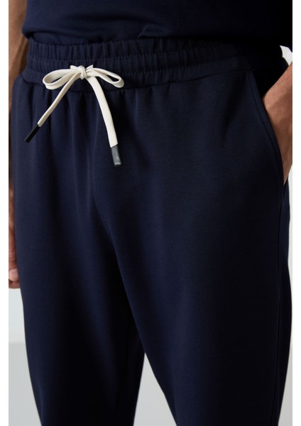 Lacivert Pamuklu Kalın Yumuşak Dokulu Oversize Fit Basic Erkek Eşofman Takım - 85251 modelleri