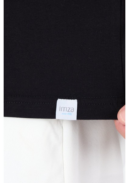 Siyah Bisiklet Yaka Kısa Kol Slim Fit Pamuklu Tişört 1011250191 modelleri