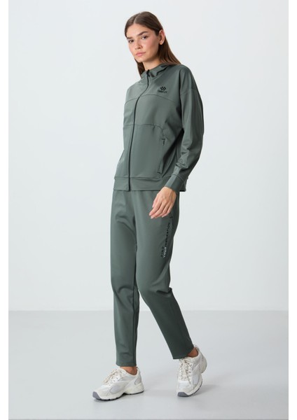 Çağla Kapüşonlu Gizli Cep Detaylı Standart Kalıp Kadın Eşofman Takımı - 95306