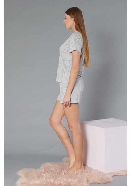 Boydan Düğmeli Kısa Kollu Şort Takım - Yazlık Çiçek Desenli Yumuşak Milan Kumaş - M, L, Xl, Xxl Poppy 56-03 fırsatları