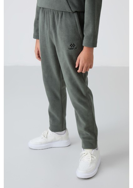 Lacivert Kalın Yumuşak Dokulu Standart Fit Nakışlı Polar Erkek Çocuk eşofman Takım - 11218 fırsatları