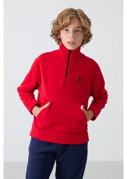 Lacivert Kalın Yumuşak Dokulu Standart Fit Nakışlı Polar Erkek Çocuk eşofman Takım - 11218 fiyatları