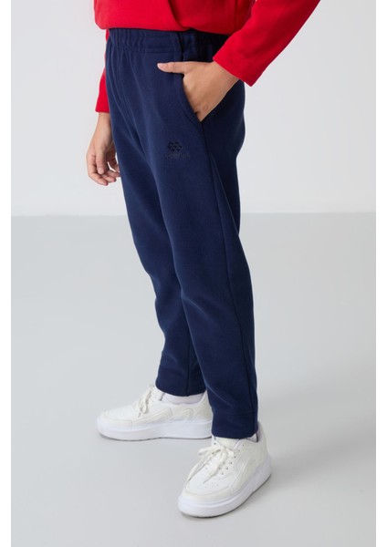 Lacivert Kalın Yumuşak Dokulu Standart Fit Nakışlı Polar Erkek Çocuk eşofman Takım - 11218 fırsatları