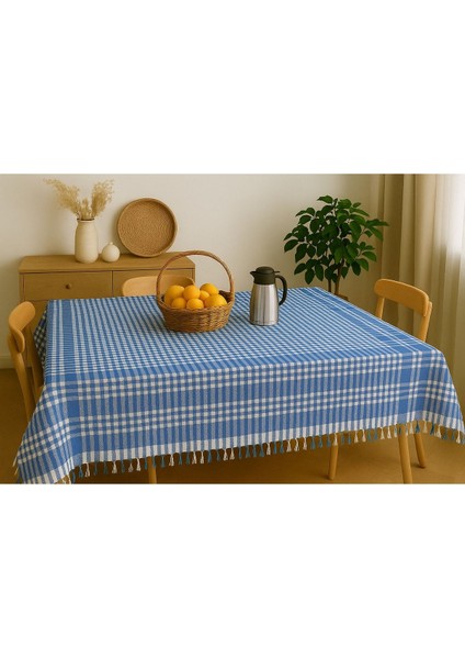 Saçaklı Piti Kareli Masa Örtüsü 150X150 cm – Sofra & Piknik Için Çok Amaçlı Örtü