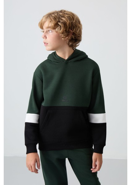 Çam Yeşil Pamuklu Kalın İçi Tüylü Yumuşak Dokulu Standart Fit Nakışlı Erkek Çocuk Eşofman Takım - 11255 fiyatları