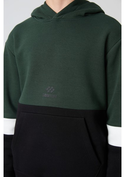 Çam Yeşil Pamuklu Kalın İçi Tüylü Yumuşak Dokulu Standart Fit Nakışlı Erkek Çocuk Eşofman Takım - 11255 indirimleri