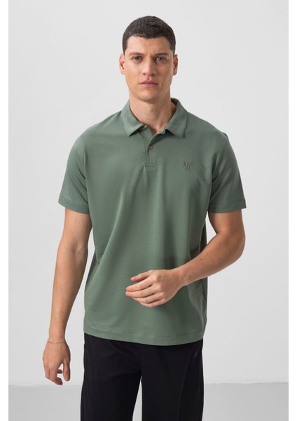 Açık Yeşil Basic Göğüs Logolu Standart Kalıp Triko Polo Yaka Erkek T-Shirt - 87768 fırsatları