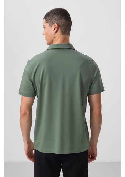 Açık Yeşil Basic Göğüs Logolu Standart Kalıp Triko Polo Yaka Erkek T-Shirt - 87768 indirimleri