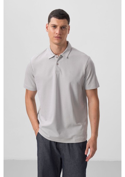 Taş Basic Göğüs Logolu Standart Kalıp Triko Polo Yaka Erkek T-Shirt - 87768