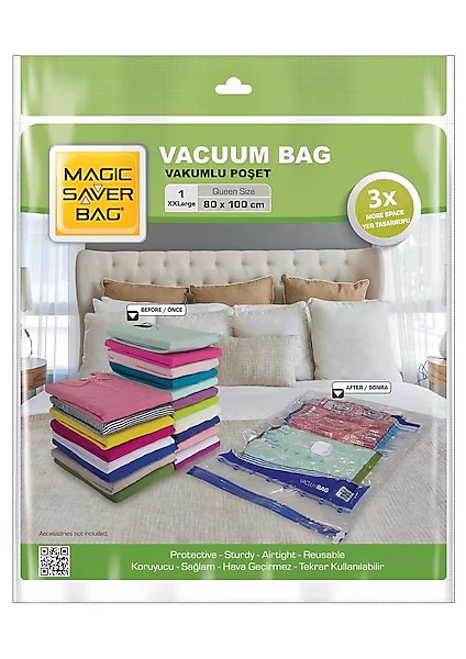 80X100 Xxl Vakumlu Poşet Hurç Bag