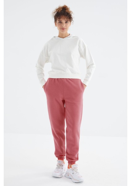 Yaban Gülü Yüksek Bel Rahat Form Basic Jogger Kadın Eşofman Altı - 94624