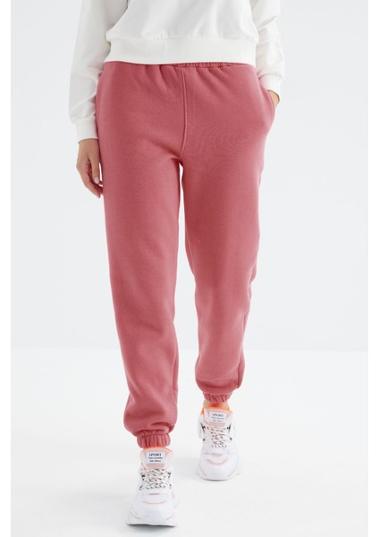 Yaban Gülü Yüksek Bel Rahat Form Basic Jogger Kadın Eşofman Altı - 94624 fiyatları