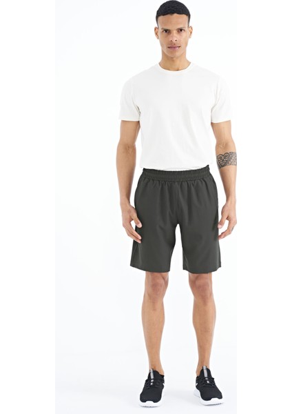 Haki Yan Cep Detaylı Lastikli Erkek Şort - 81238