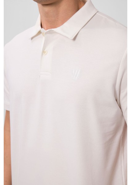 Tommy Life Ekru Basic Göğüs Logolu Standart Kalıp Triko Polo Yaka Erkek T-Shirt - 87768 modelleri