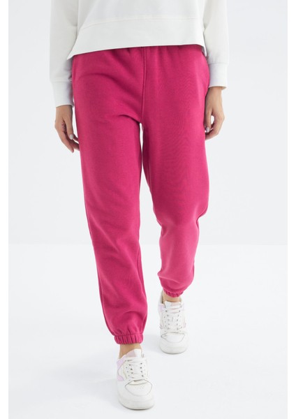 Fuşya Yüksek Bel Rahat Form Basic Jogger Kadın Eşofman Altı - 94624 fiyatları
