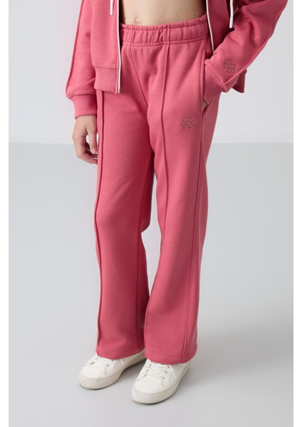 Yaban Gülü Pamuklu İçi Tüylü Yumuşak Dokulu Standart Fit Nakışlı Kız Çocuk Eşofman Takım - 75161 modelleri